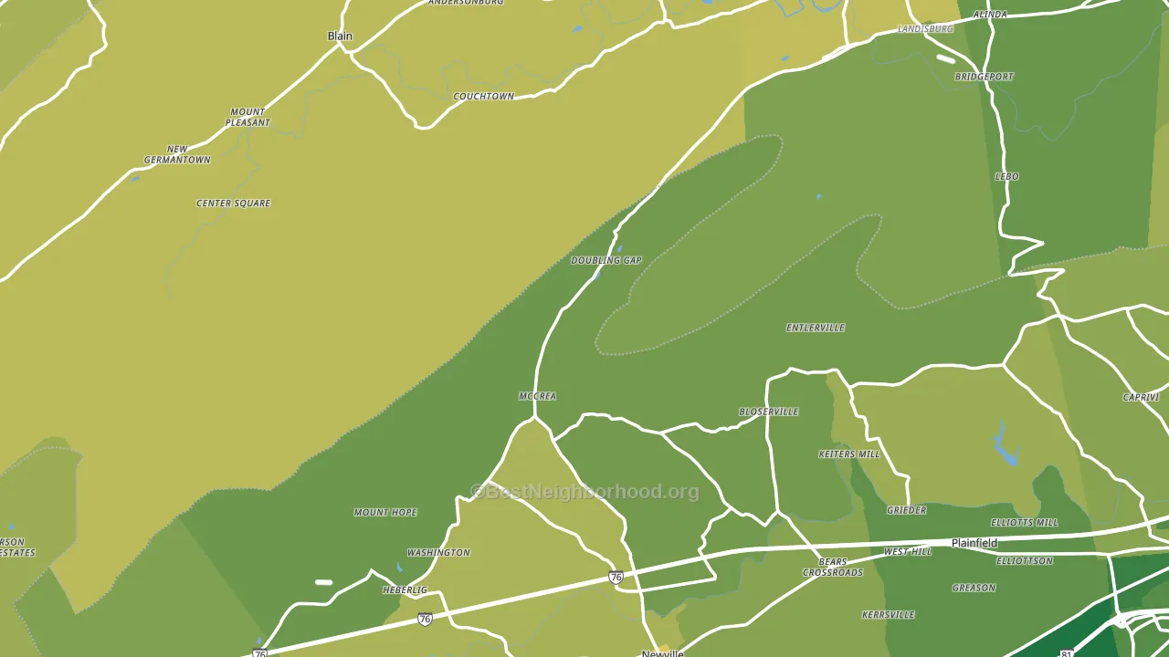 Salem, PA block-group voter-turnout map