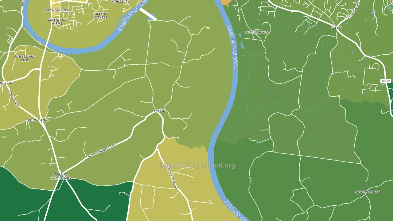 Salem, TN block-group voter-turnout map