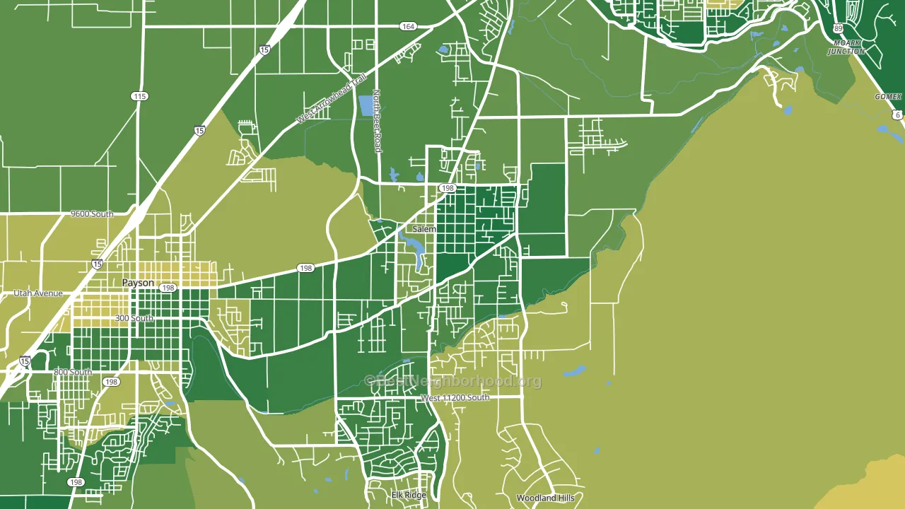 Salem, UT block-group voter-turnout map