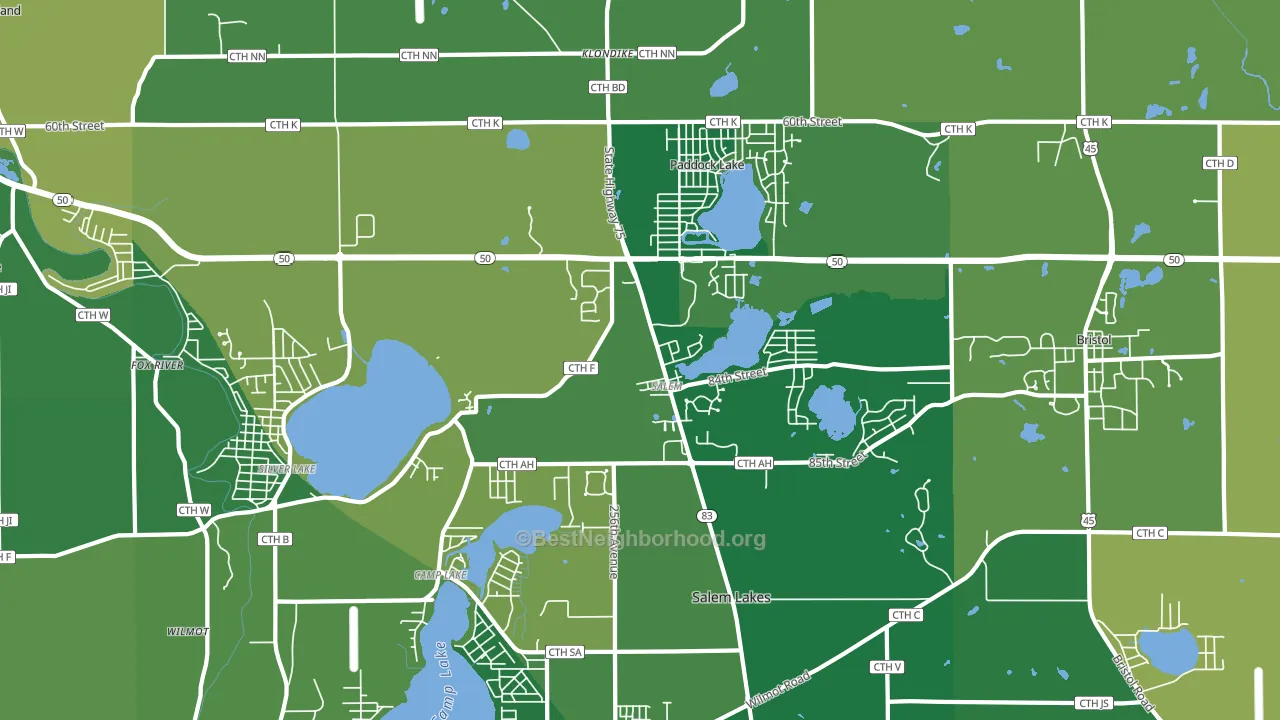 Salem, WI block-group voter-turnout map