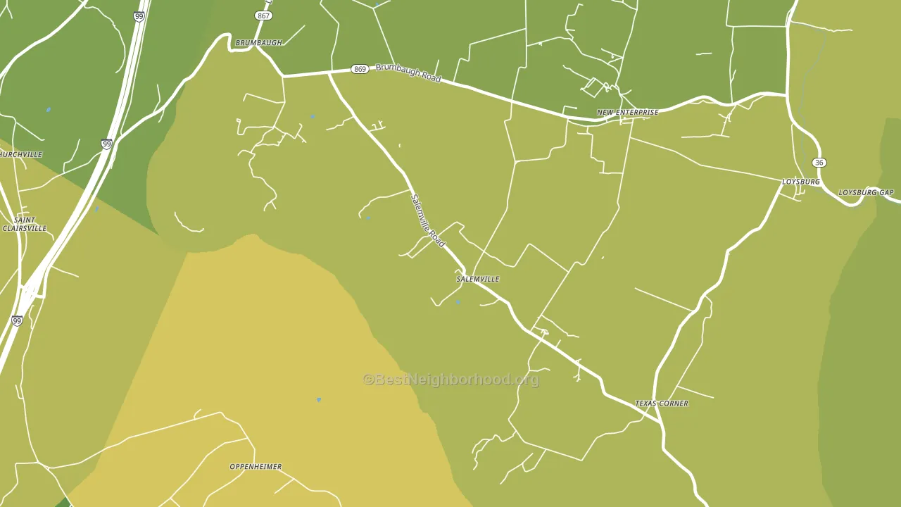 Salemville, PA block-group voter-turnout map