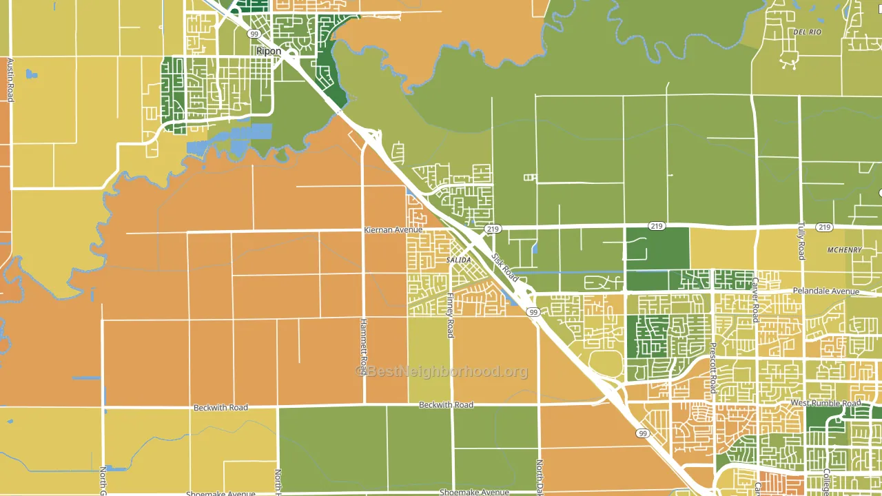 Salida, CA block-group voter-turnout map