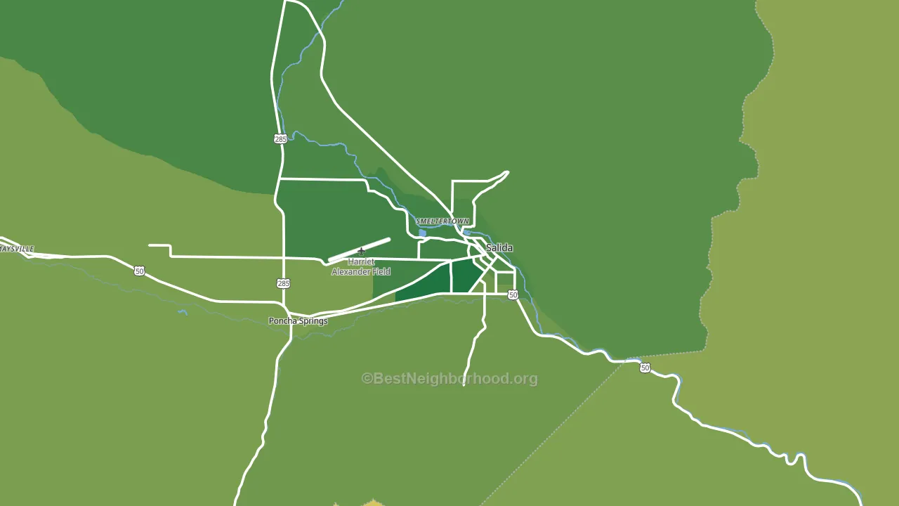 Salida, CO block-group voter-turnout map