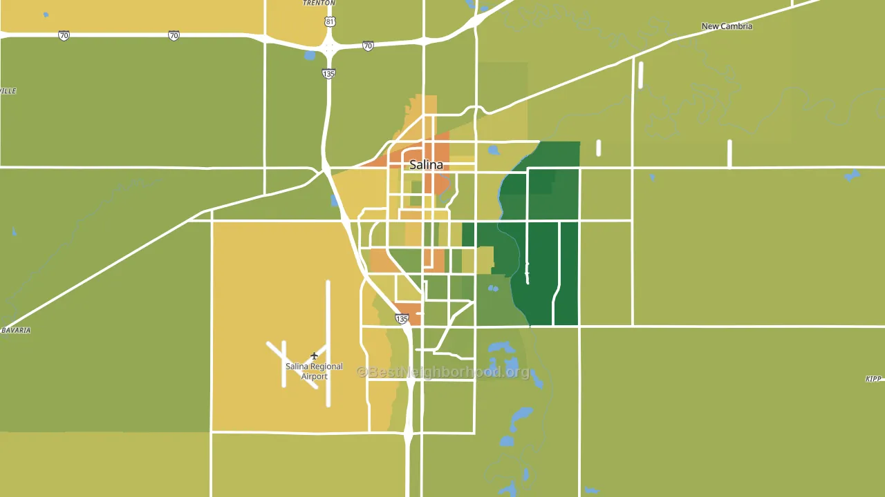 Salina, KS block-group voter-turnout map