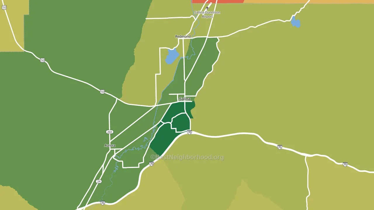 Salina, UT block-group voter-turnout map