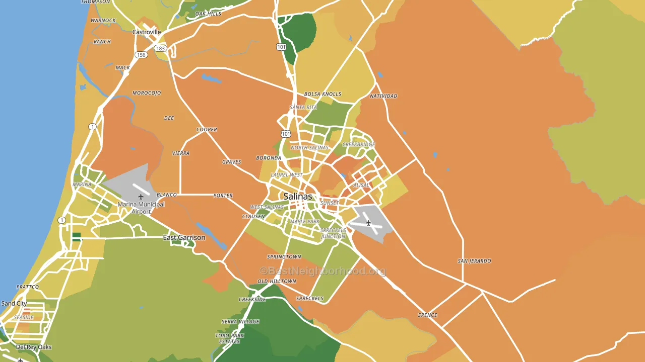 Salinas, CA block-group voter-turnout map