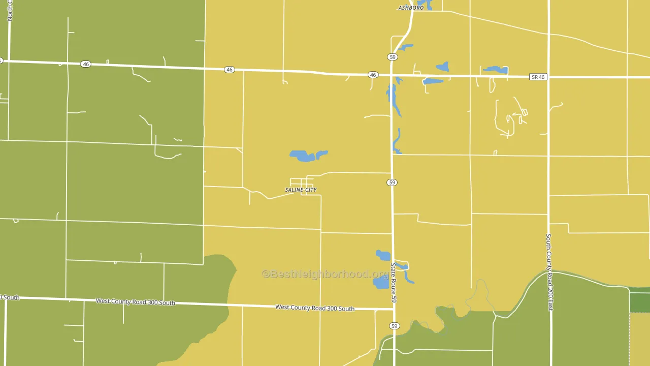 Saline City, IN block-group voter-turnout map