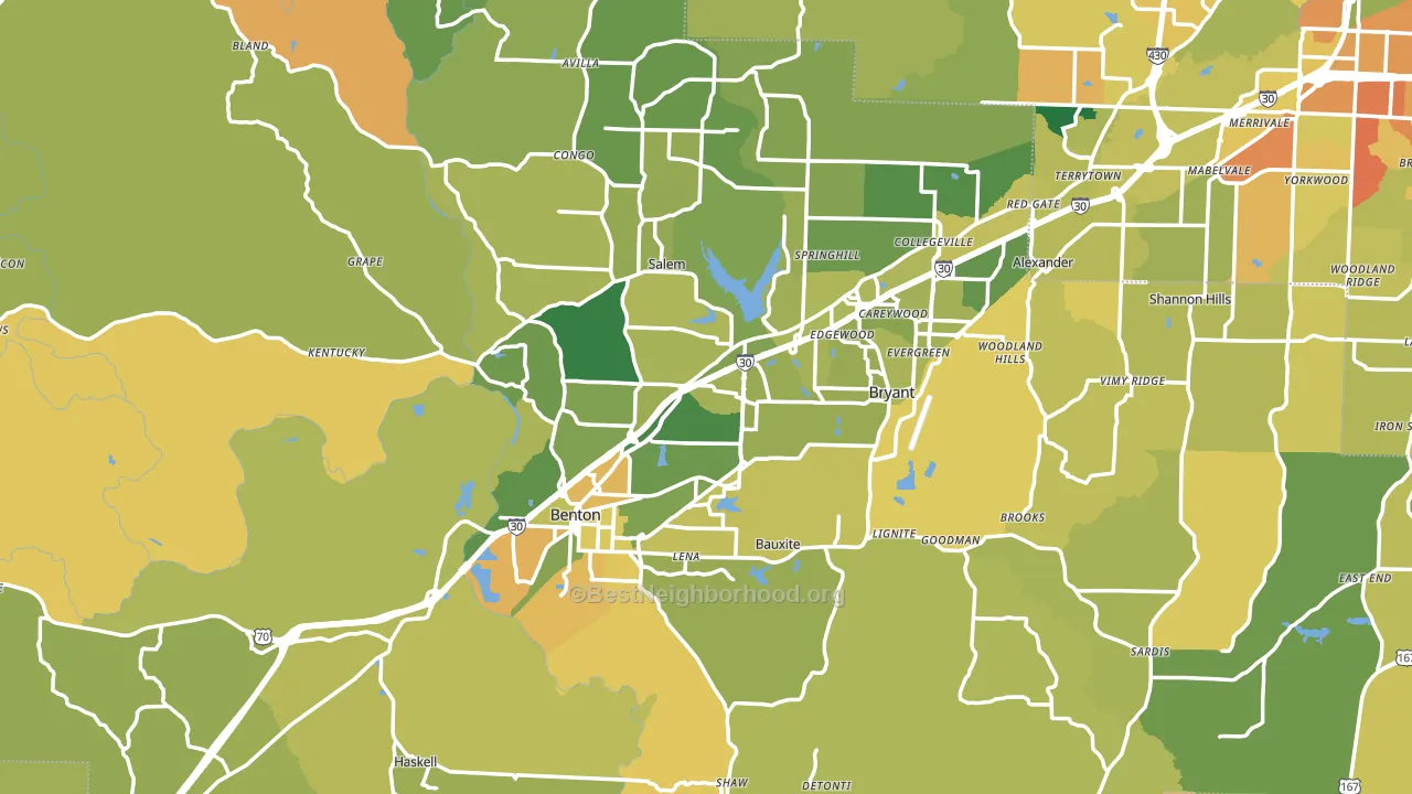Saline County, AR block-group voter-turnout map