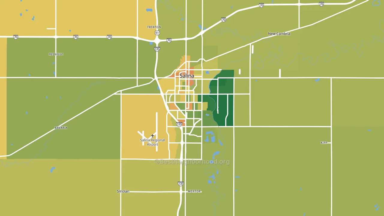 Saline County, KS block-group voter-turnout map
