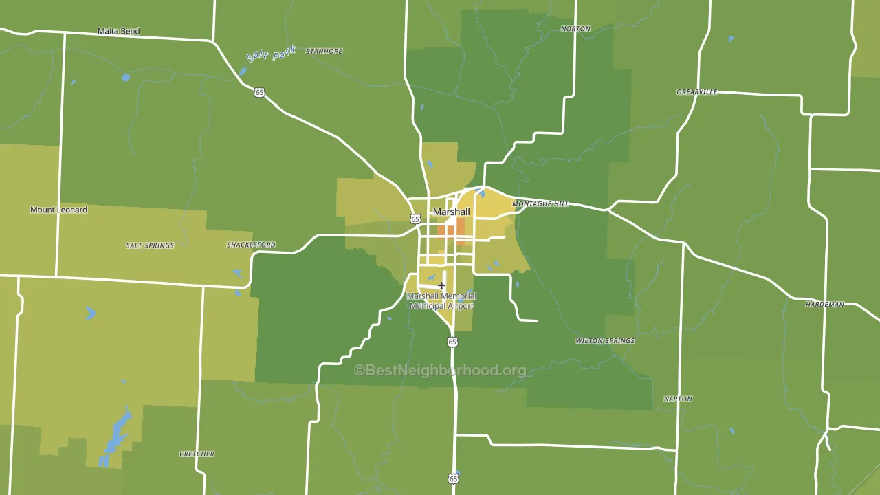 Saline County, MO block-group voter-turnout map