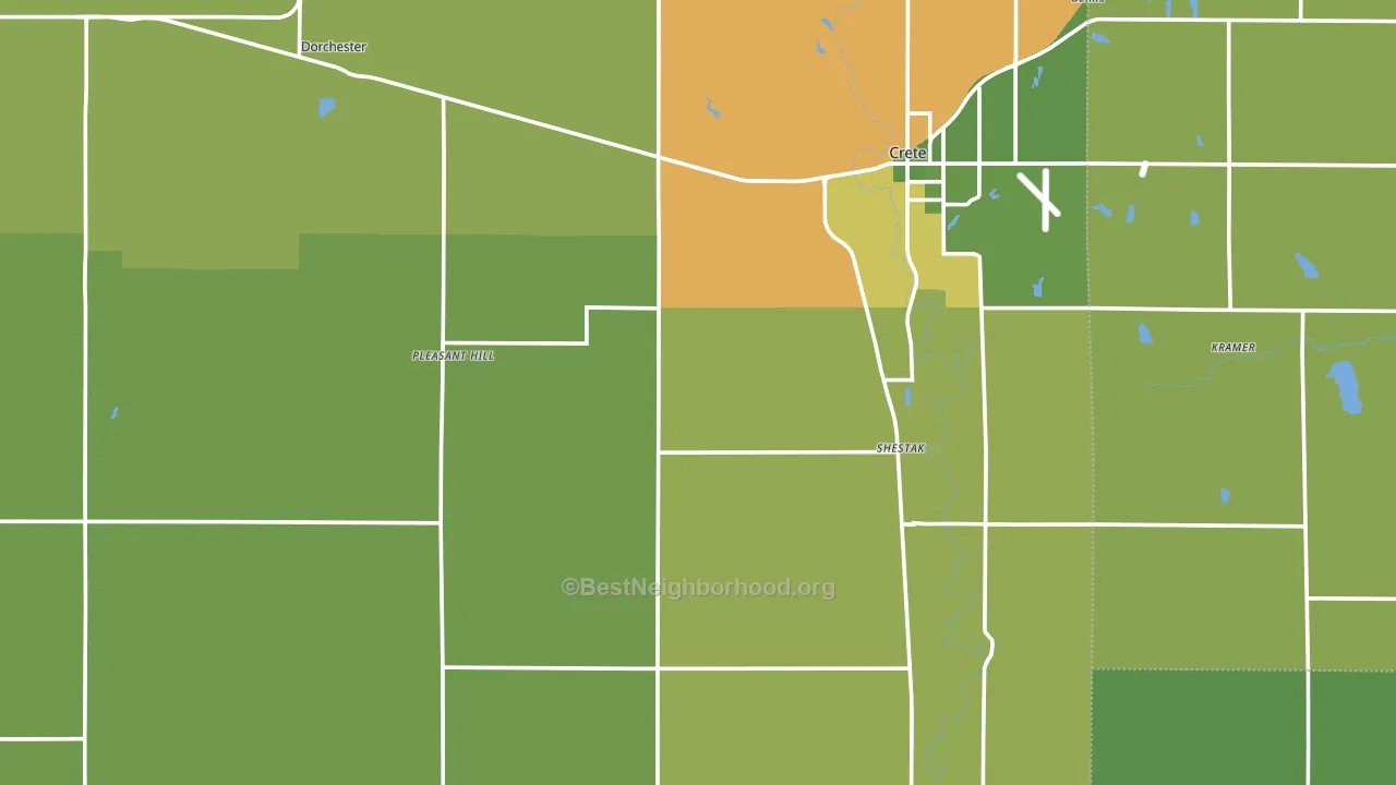 Saline County, NE block-group voter-turnout map