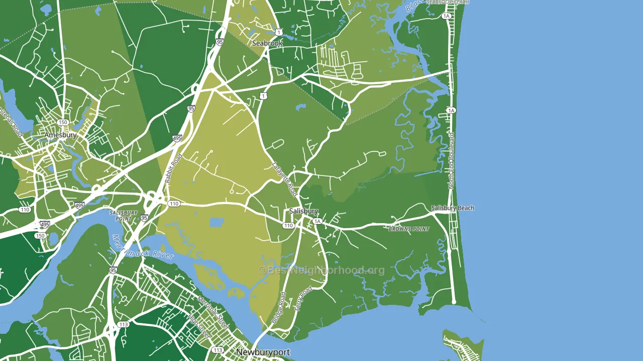 Salisbury, MA block-group voter-turnout map