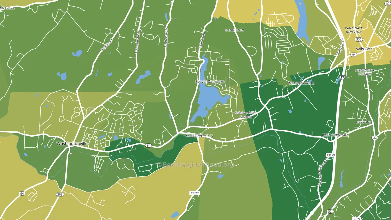 Salisbury Mills, NY block-group voter-turnout map