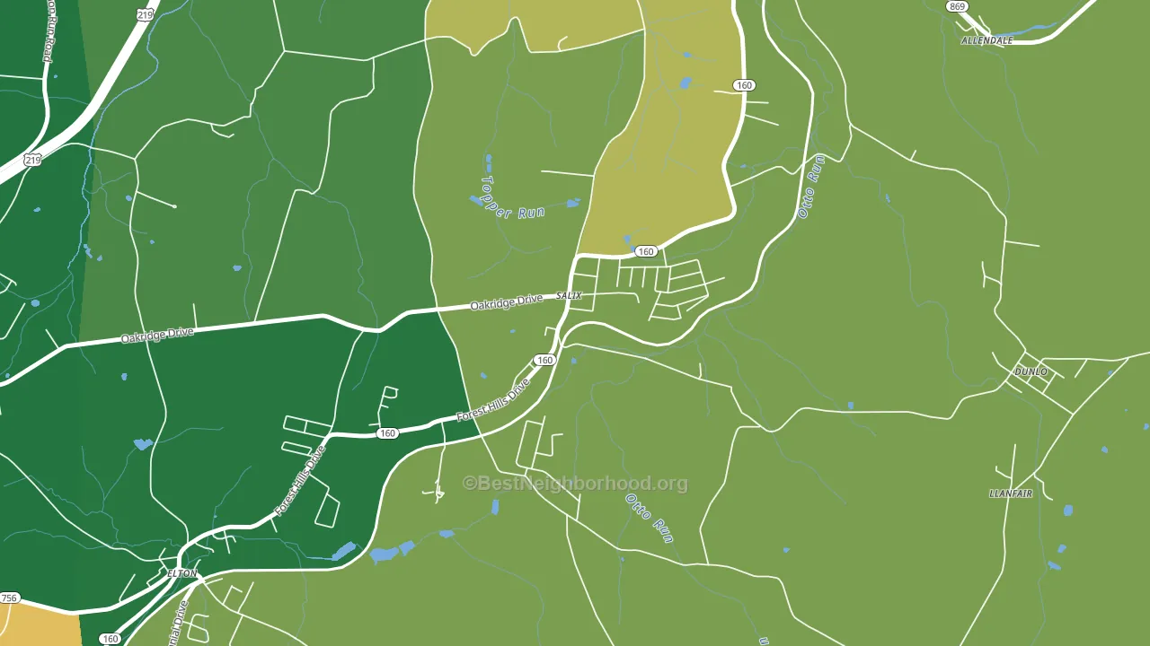 Salix, PA block-group voter-turnout map