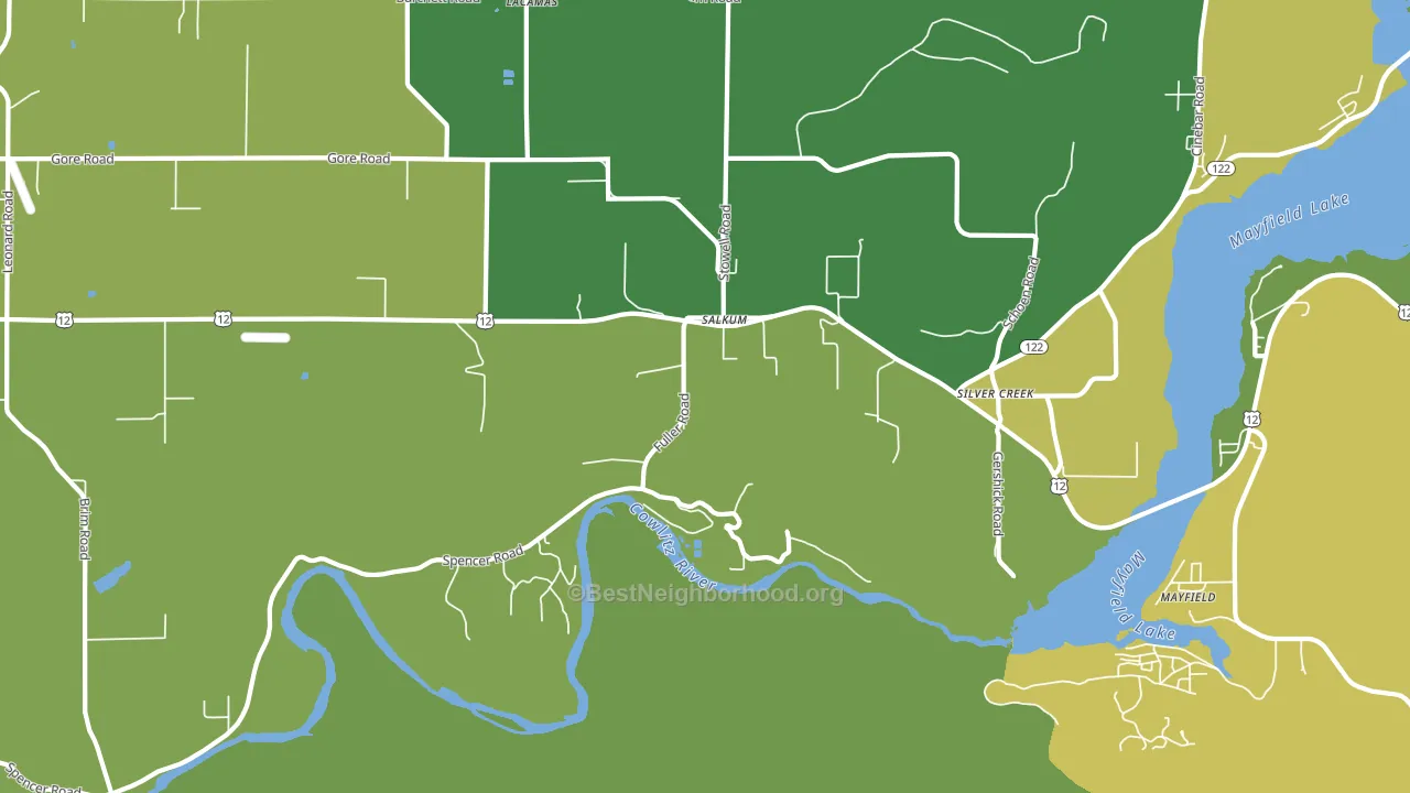 Salkum, WA block-group voter-turnout map