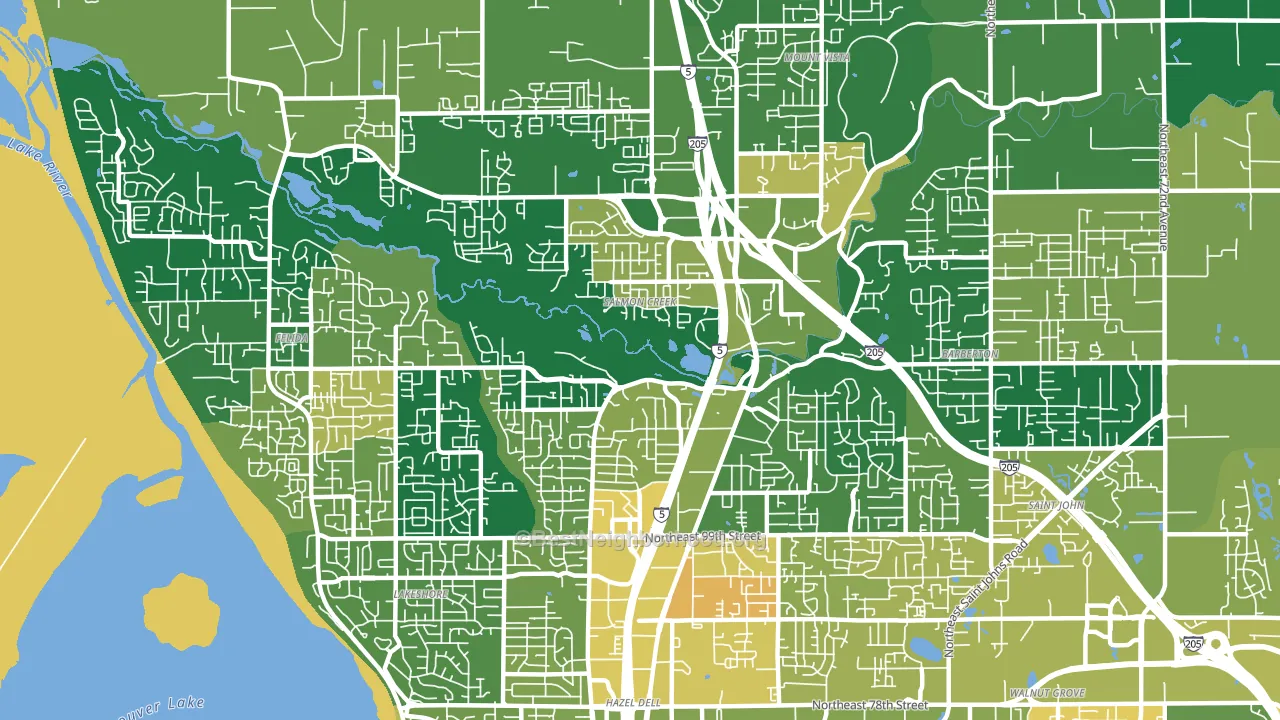 Salmon Creek, WA block-group voter-turnout map