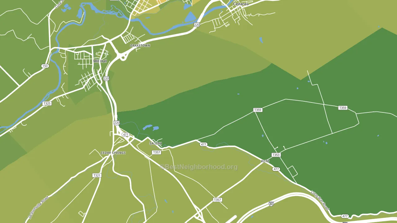 Salona, PA block-group voter-turnout map