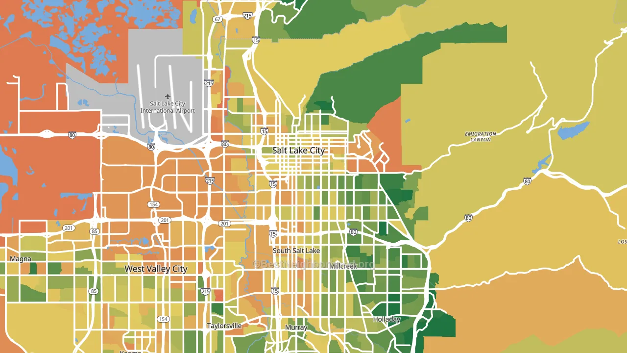 Salt Lake City, UT block-group voter-turnout map