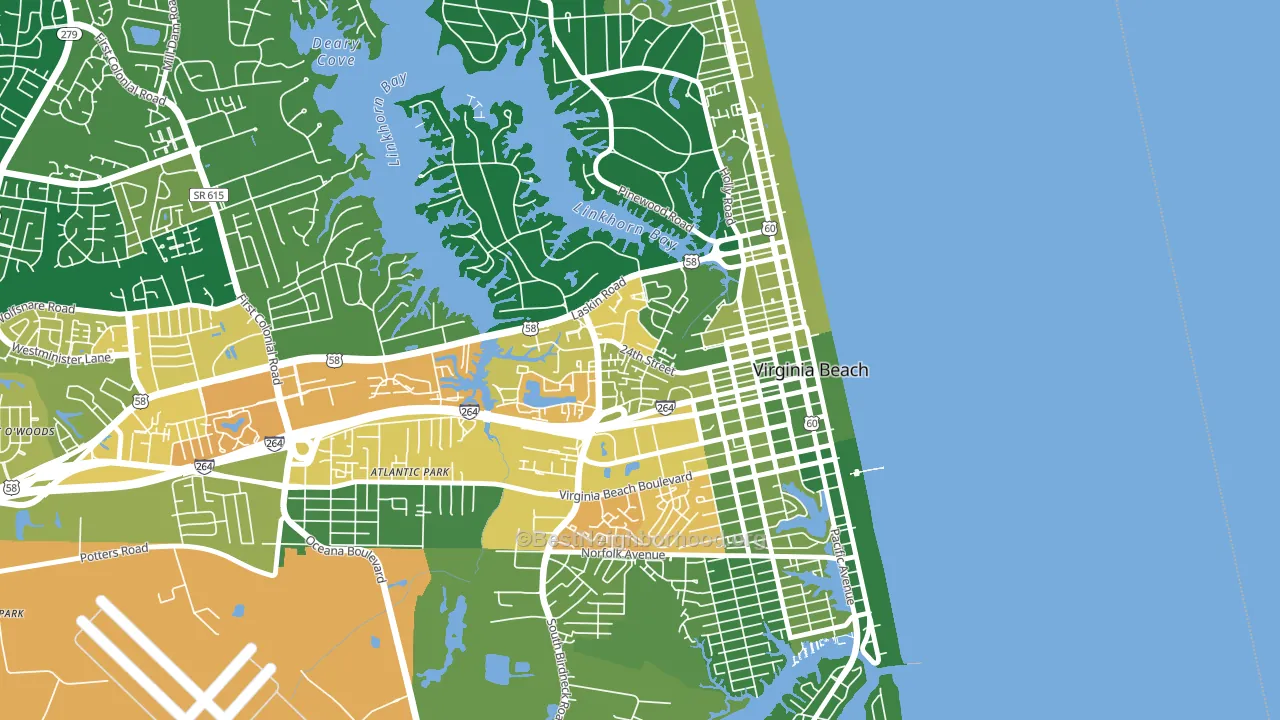 Salt Meadow Bay, Virginia Beach, VA block-group voter-turnout map