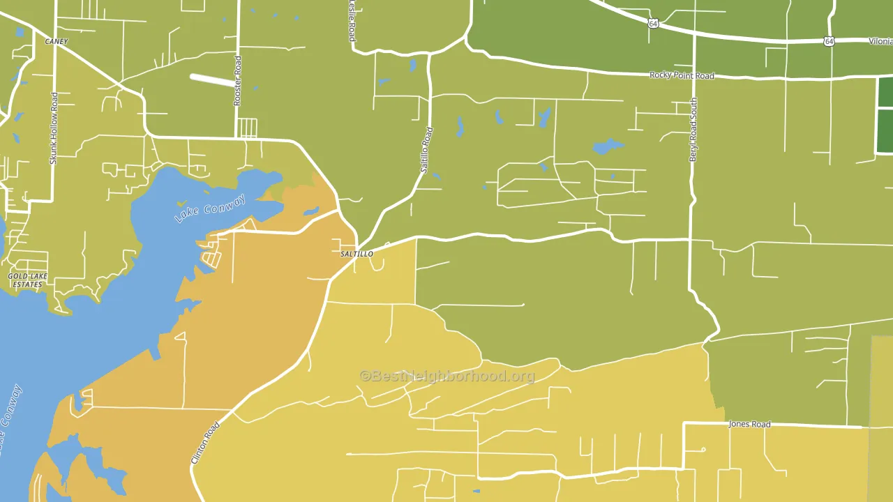 Saltillo, AR block-group voter-turnout map
