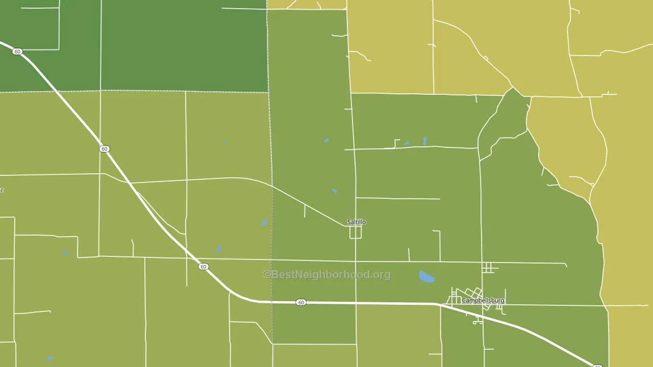 Saltillo, IN block-group voter-turnout map