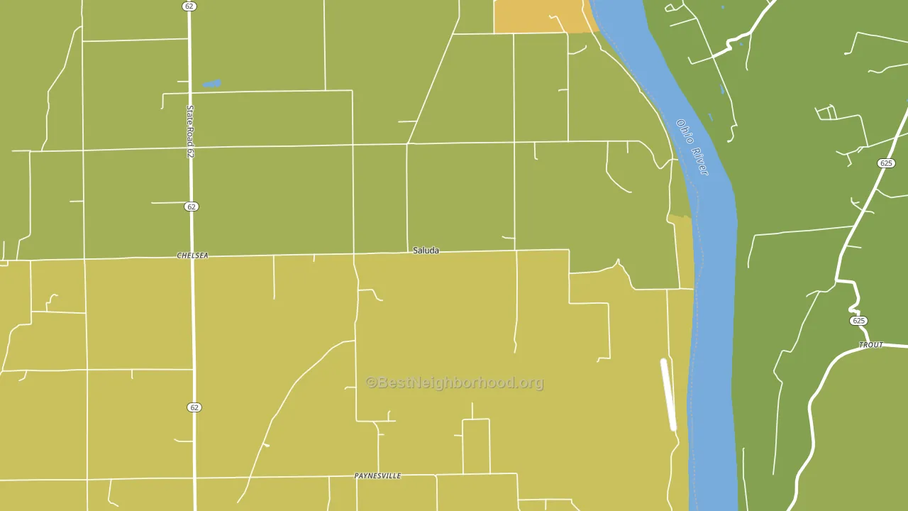 Saluda, IN block-group voter-turnout map