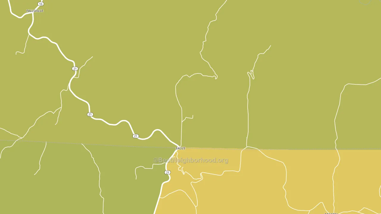 Salus, AR block-group voter-turnout map