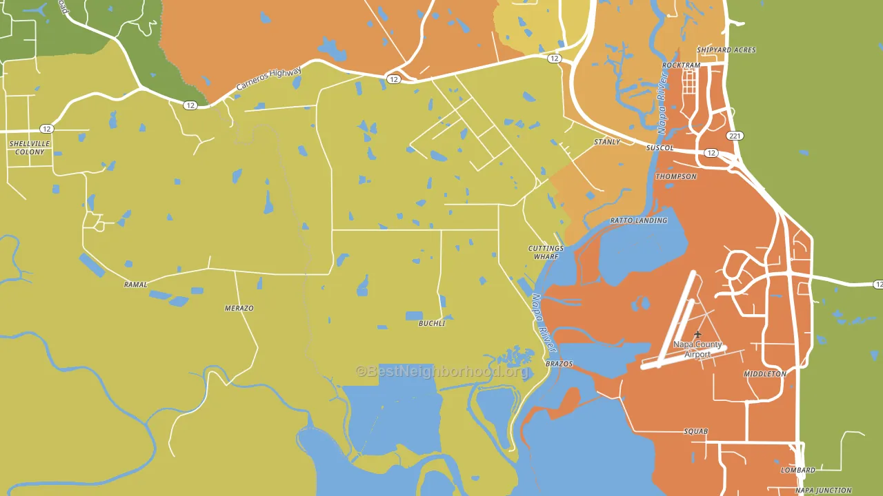 Salvador, CA block-group voter-turnout map