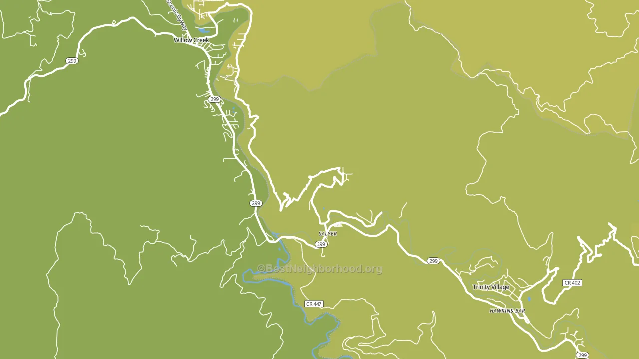 Salyer, CA block-group voter-turnout map