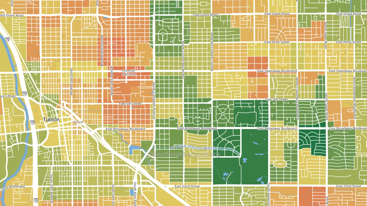 Sam Hughes, Tucson, AZ block-group voter-turnout map