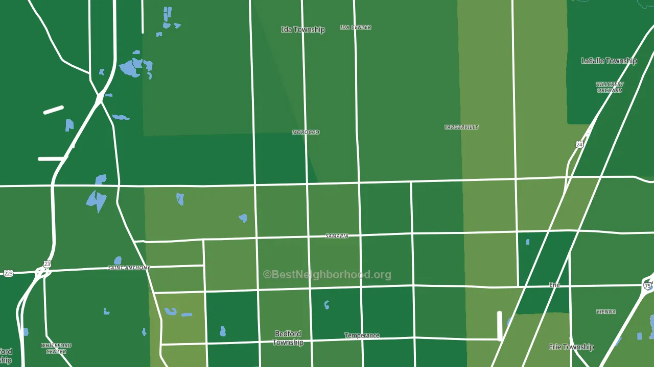 Samaria, MI block-group voter-turnout map