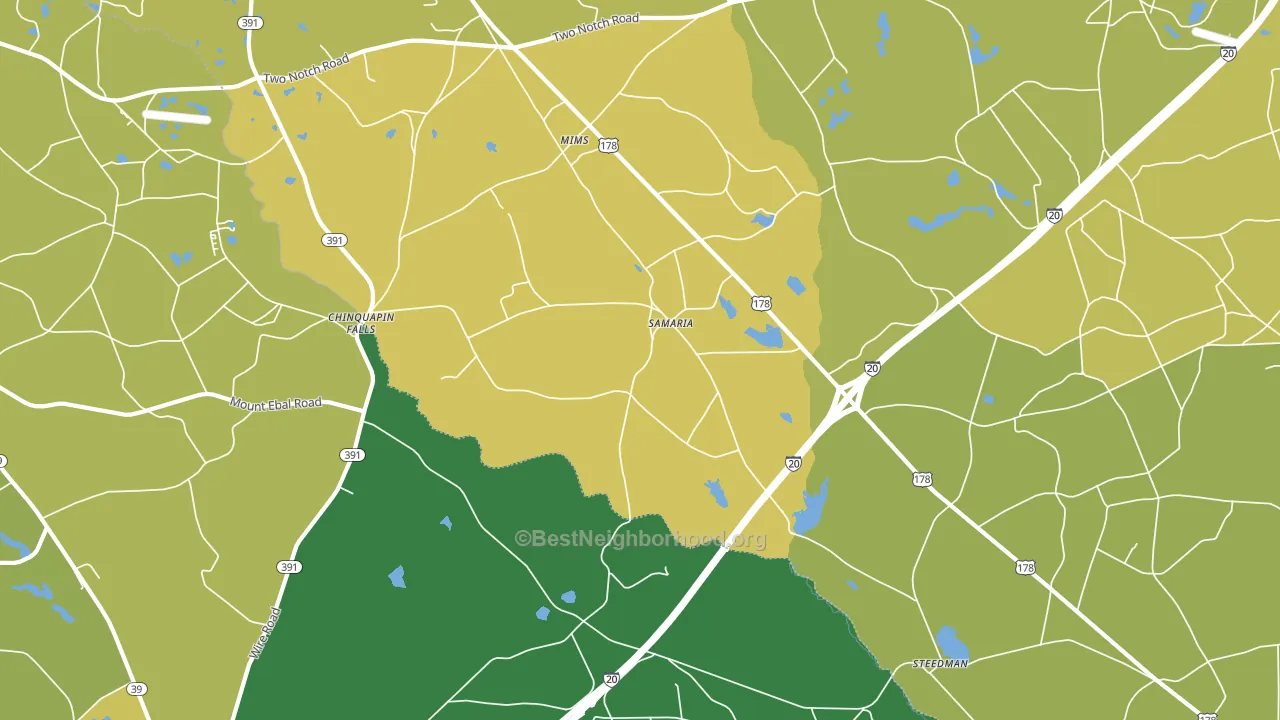 Samaria, SC block-group voter-turnout map