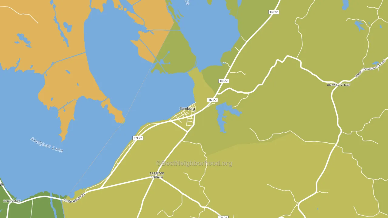 Samburg, TN block-group voter-turnout map