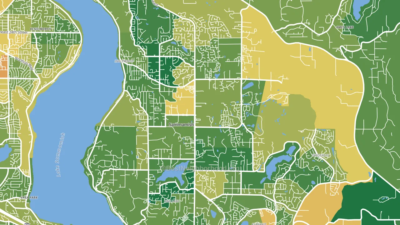 Sammamish, WA block-group voter-turnout map