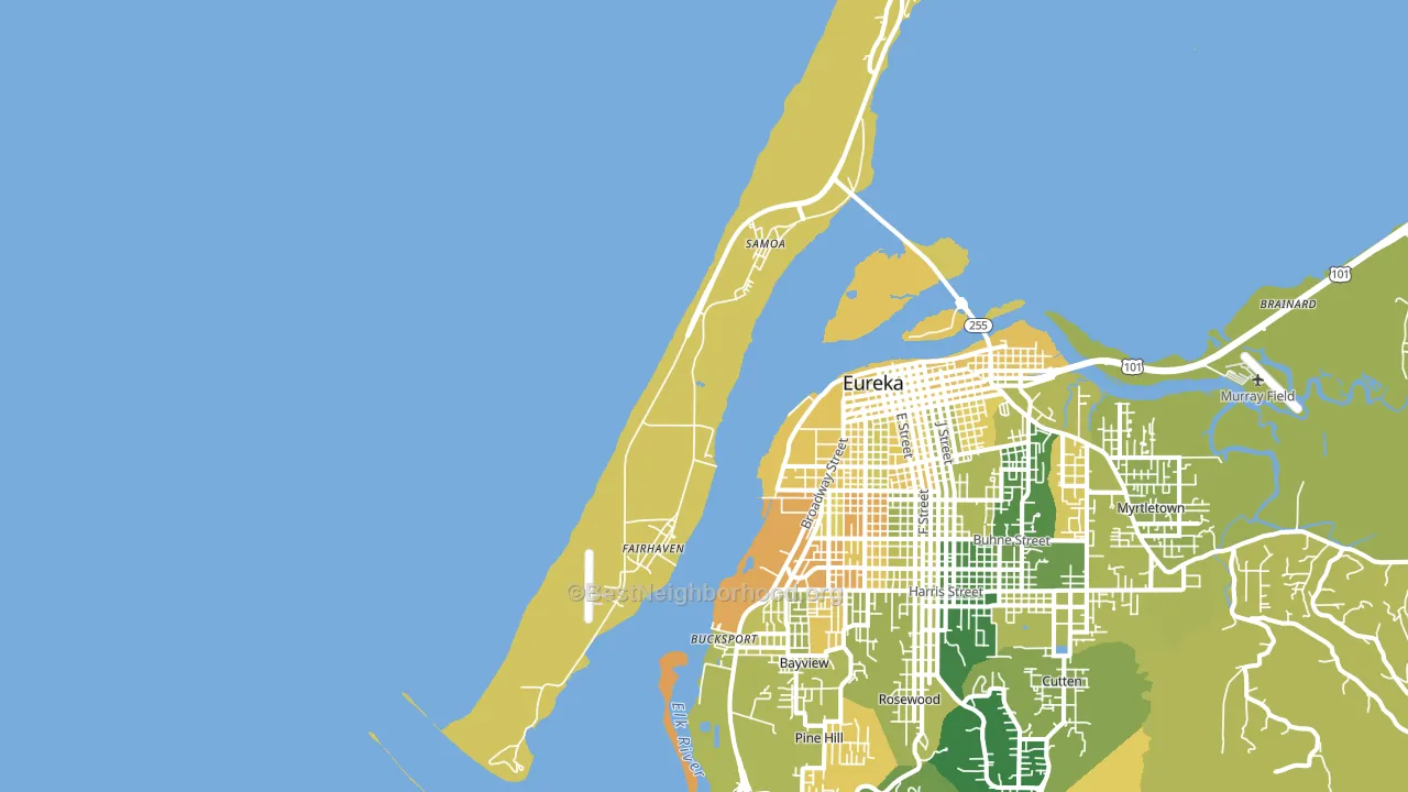 Samoa, CA block-group voter-turnout map
