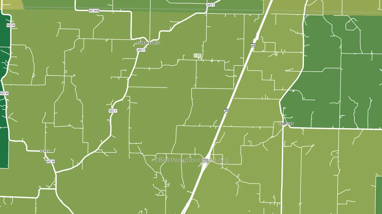 Sampson, MO block-group voter-turnout map