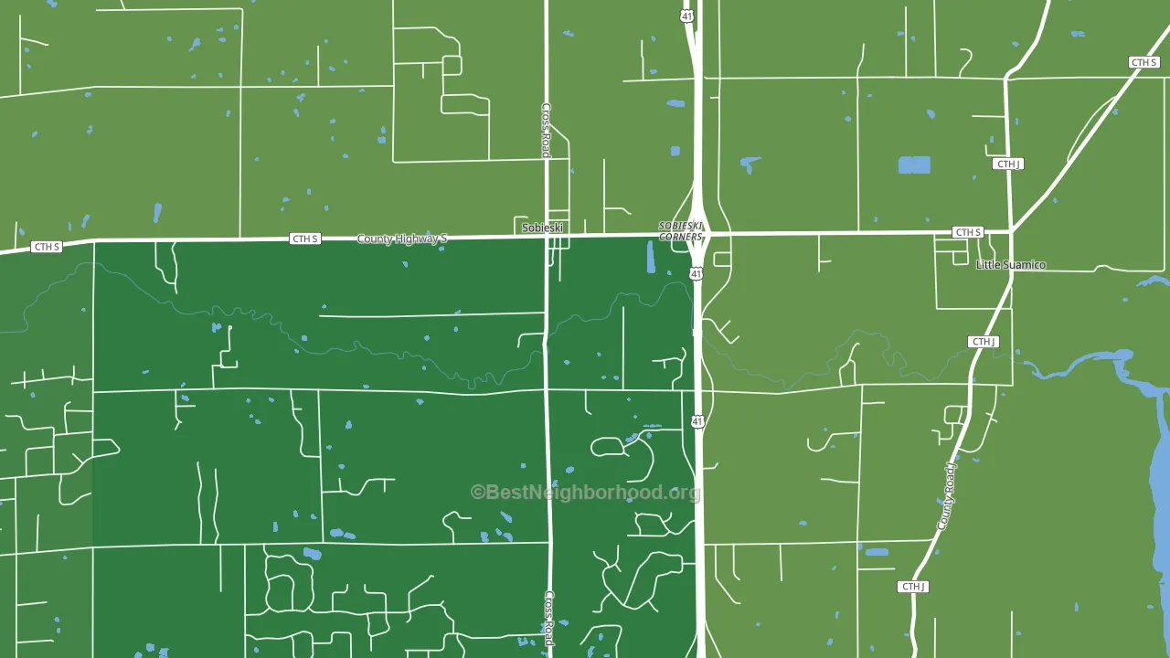 Sampson, WI block-group voter-turnout map