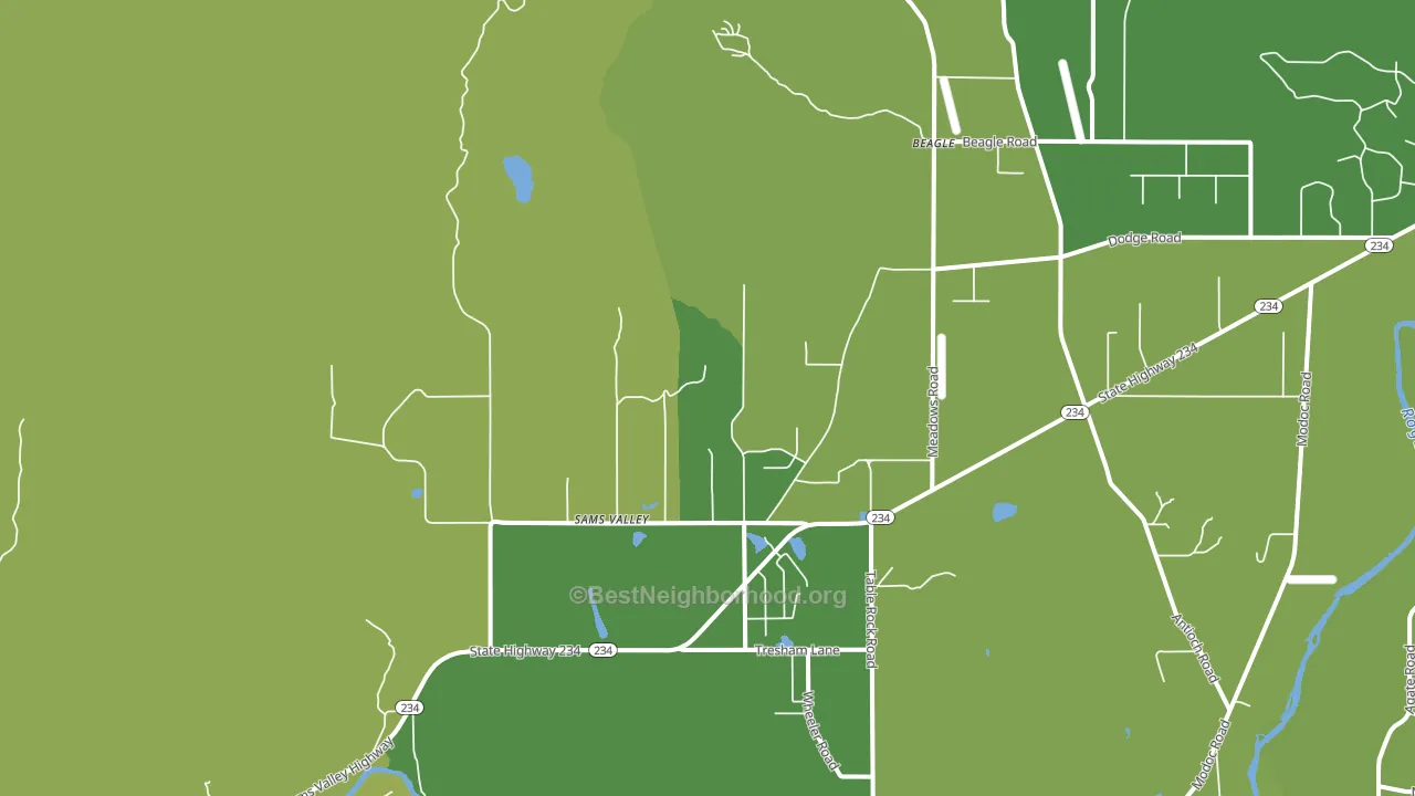 Sams Valley, OR block-group voter-turnout map