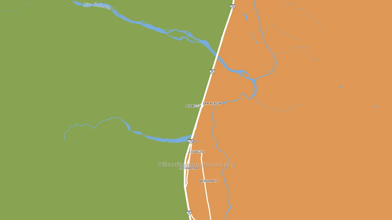 San Acacia, NM block-group voter-turnout map
