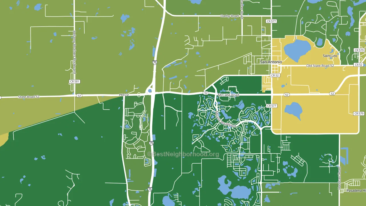 San Antonio, FL block-group voter-turnout map