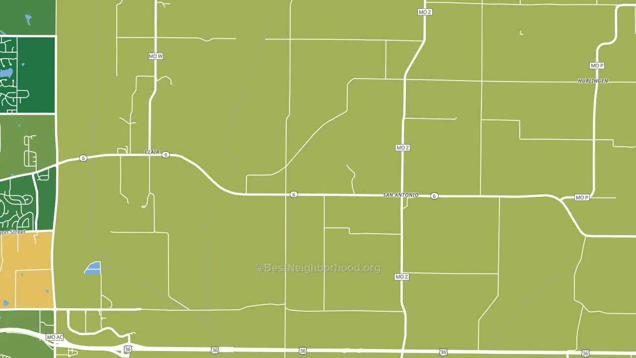 San Antonio, MO block-group voter-turnout map