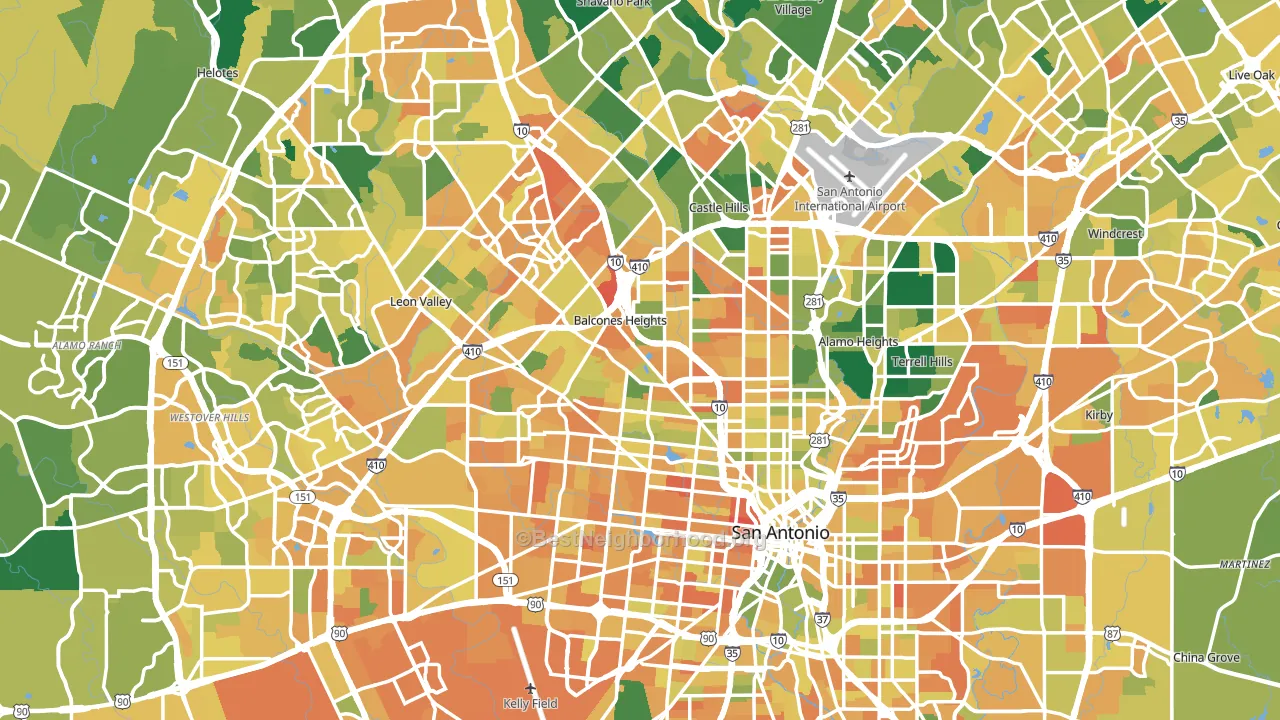 San Antonio, TX block-group voter-turnout map