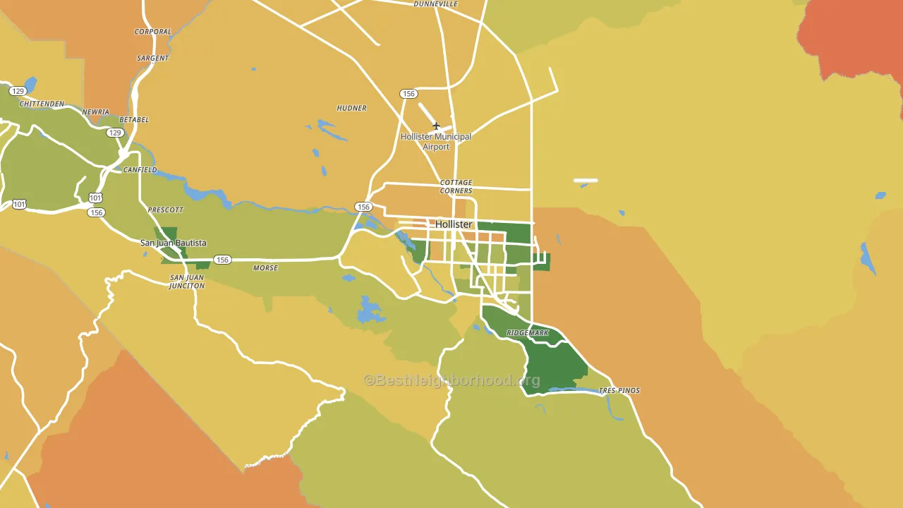 San Benito County, CA block-group voter-turnout map