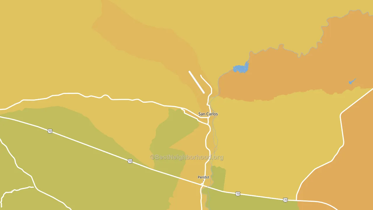 San Carlos, AZ block-group voter-turnout map
