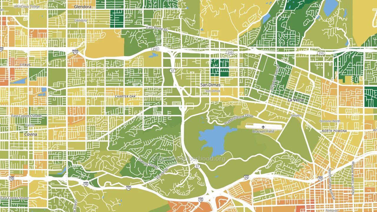 San Dimas, CA block-group voter-turnout map