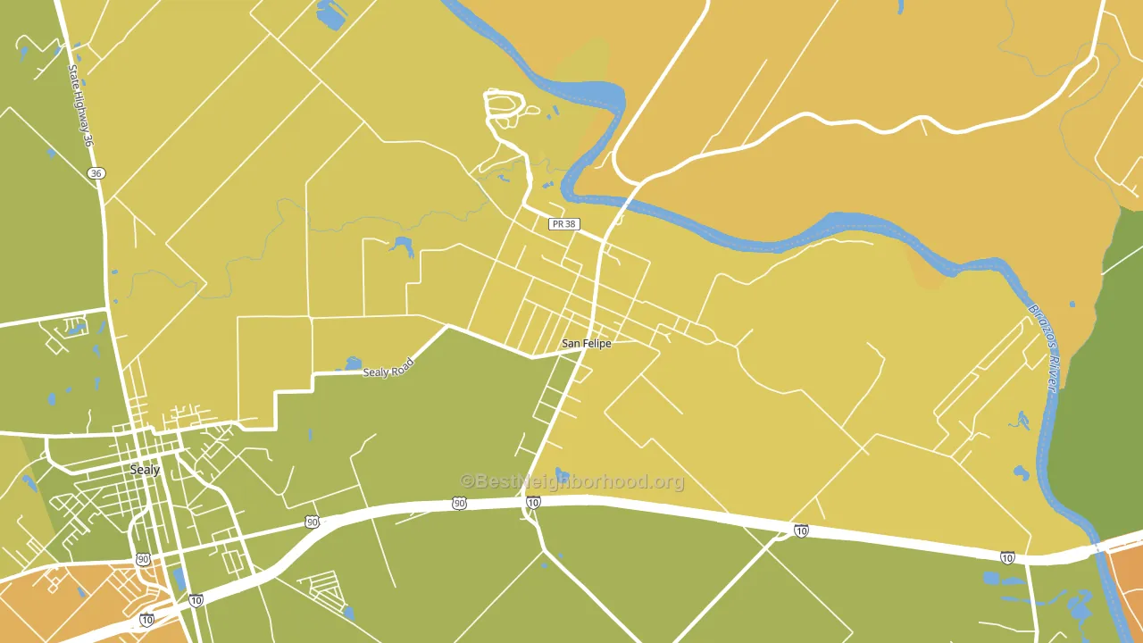 San Felipe, TX block-group voter-turnout map