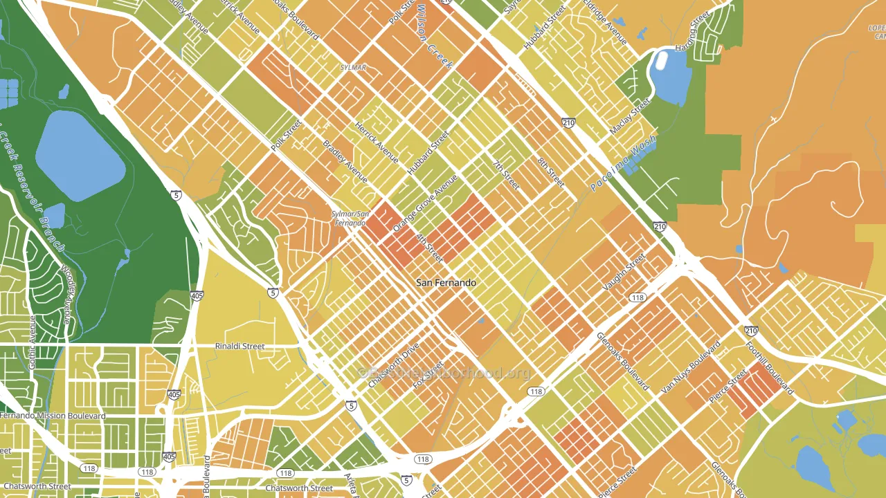 San Fernando, CA block-group voter-turnout map