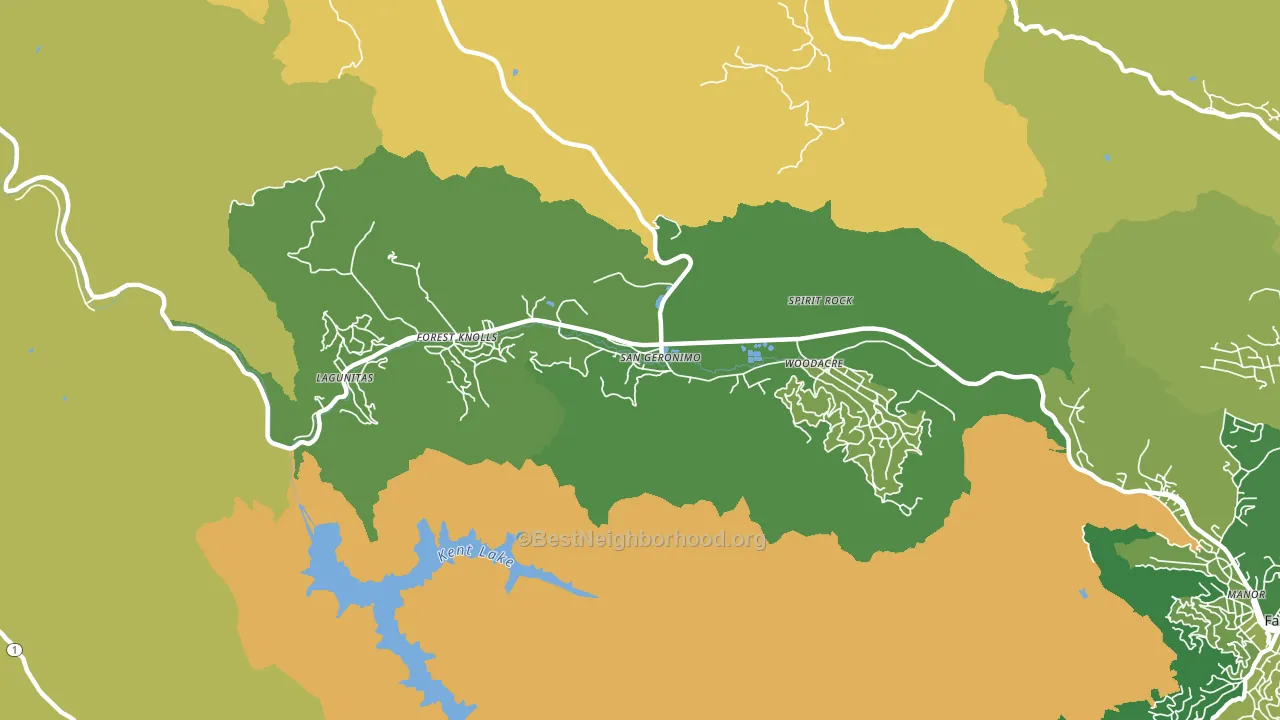 San Geronimo, CA block-group voter-turnout map