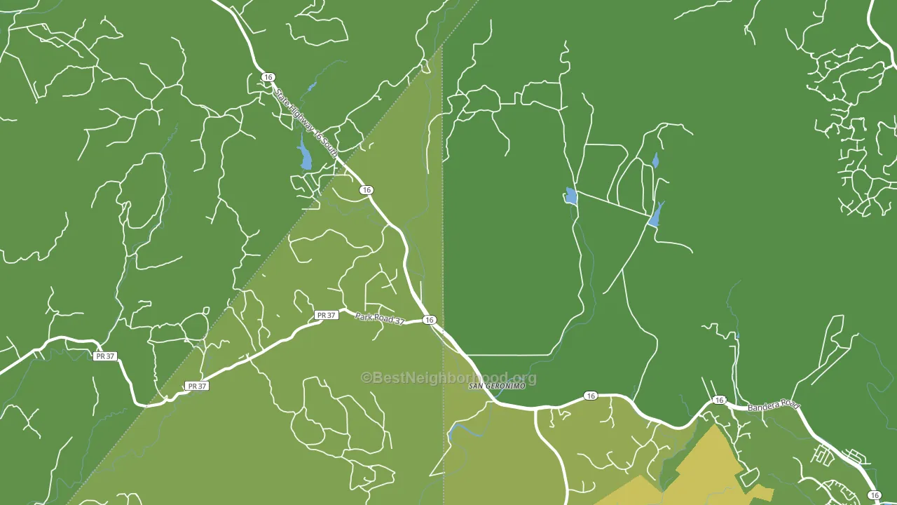 San Geronimo, TX block-group voter-turnout map