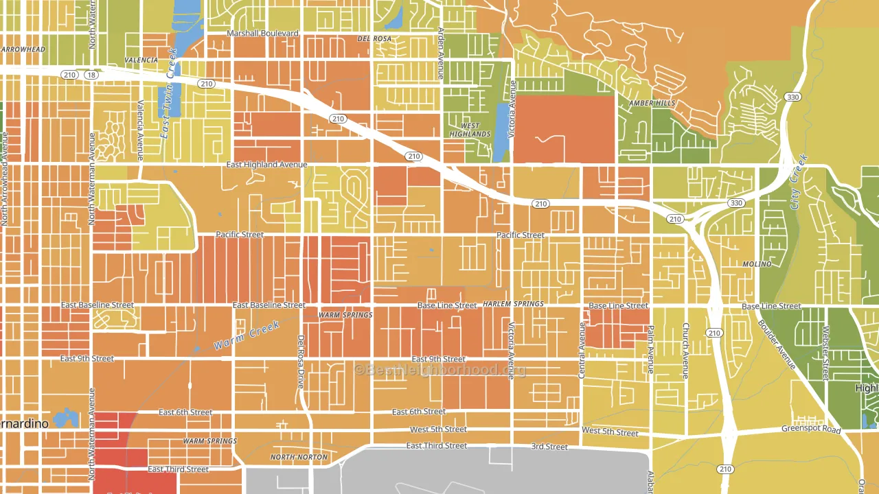 San Gorgonio, Highland, CA block-group voter-turnout map